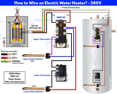 240V-AC-Non-Simultaneous-Dual-Element-5kW-Water-Heater-Thermostat-Wiring