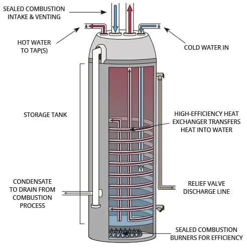 High Efficiency Gas Water Heater