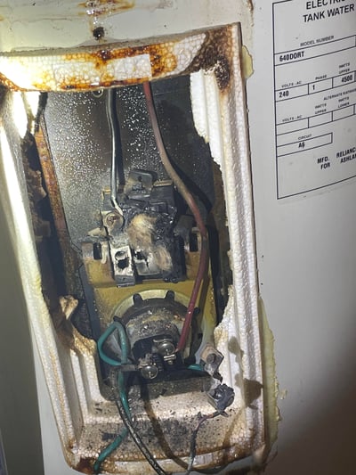 plumbing help now - water heater fire